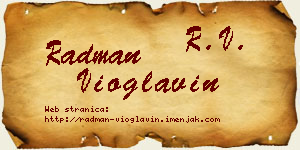 Radman Vioglavin vizit kartica